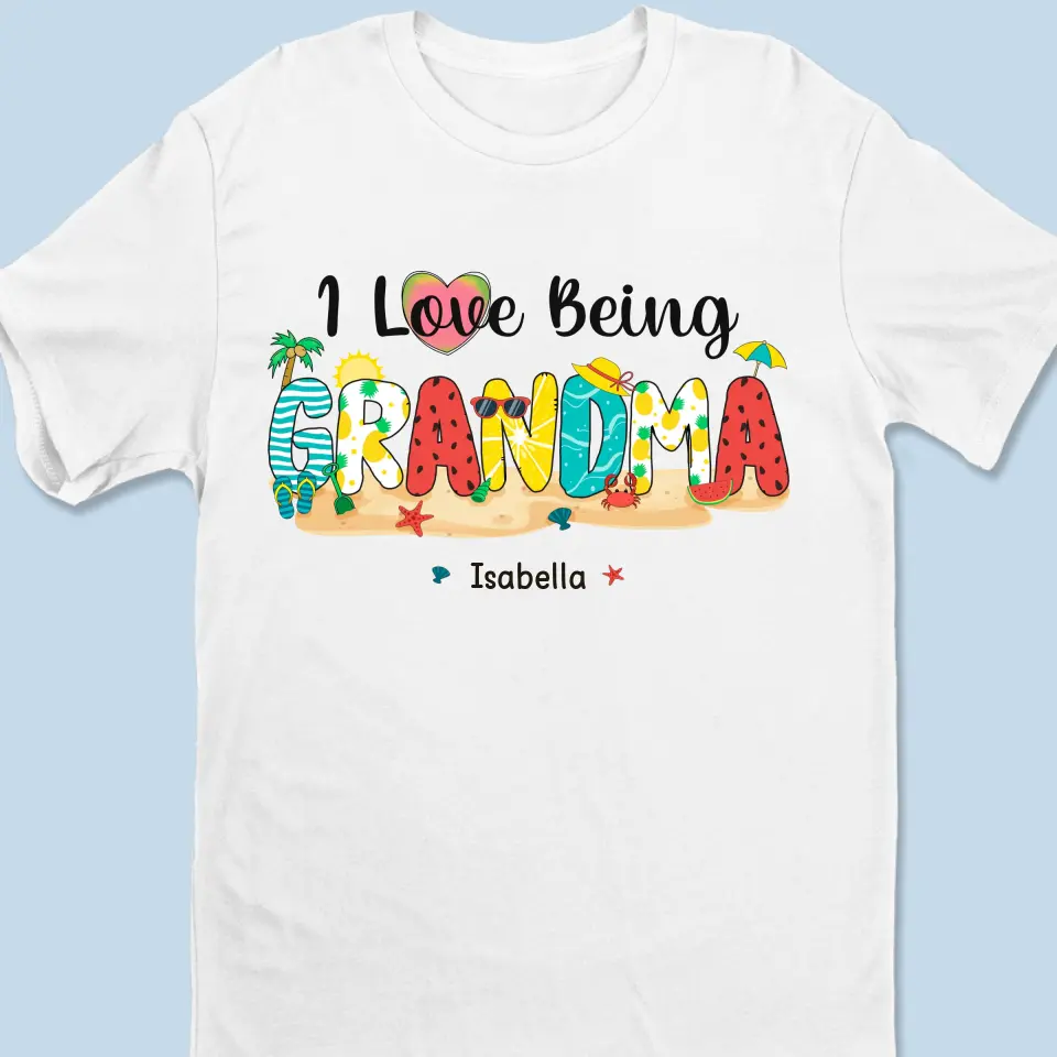 I Love Being A Grandma - Family Personalized Custom Racer Back Tank Top - Gift For Mom, Grandma - Image 6