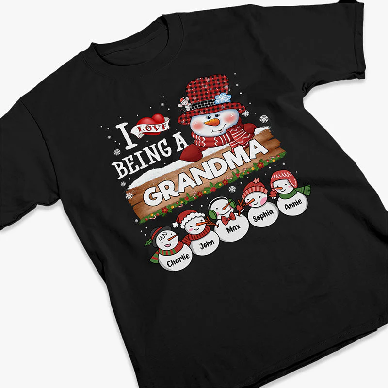 I Love Being A Grandma - Family Personalized Custom Unisex T-shirt, Hoodie, Sweatshirt - Christmas Gift For Mom, Grandma, Grandpa - Image 3