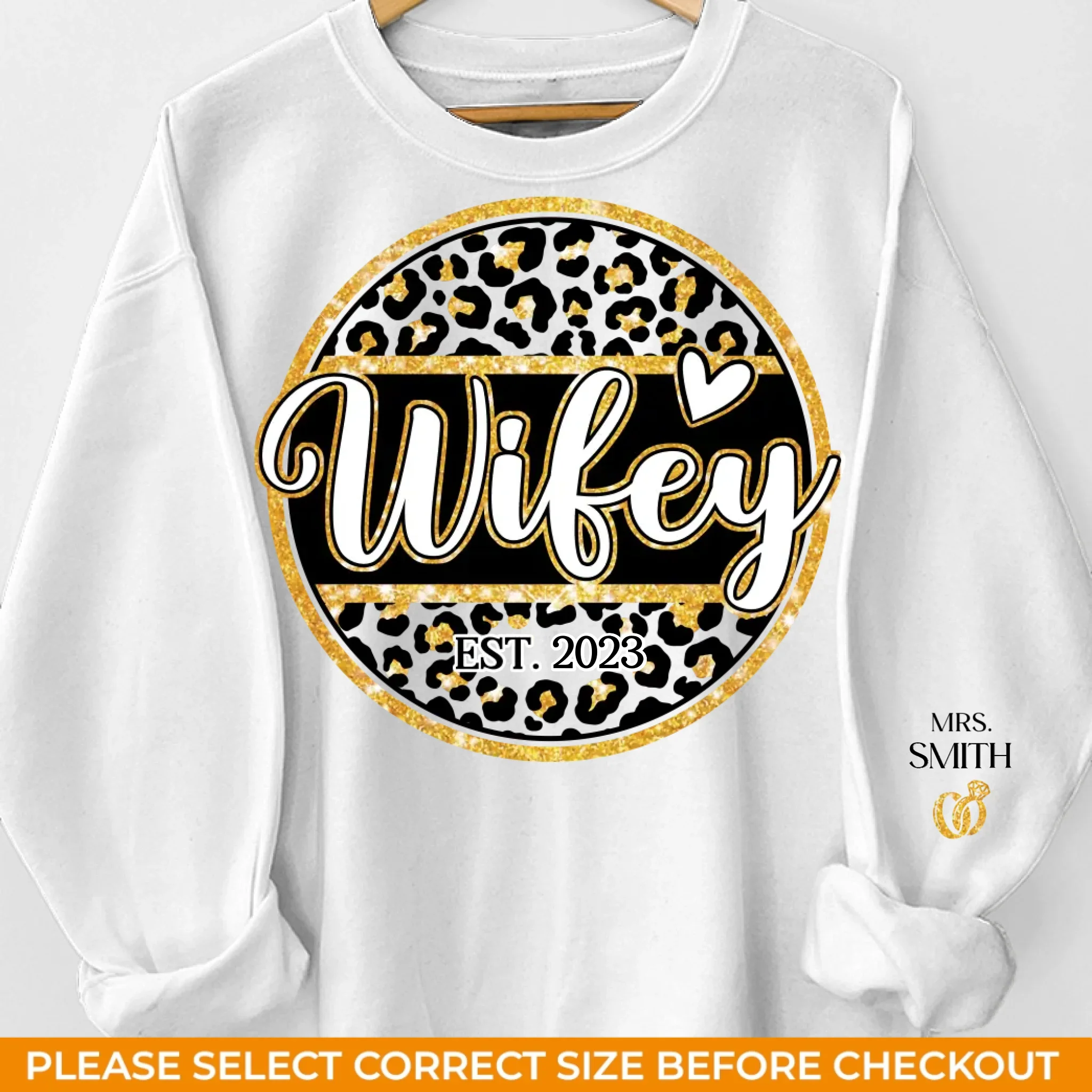 I Love My Wife - Couple Personalized Custom Unisex Sweatshirt With Design On Sleeve - Gift For Husband Wife, Anniversary - Image 2