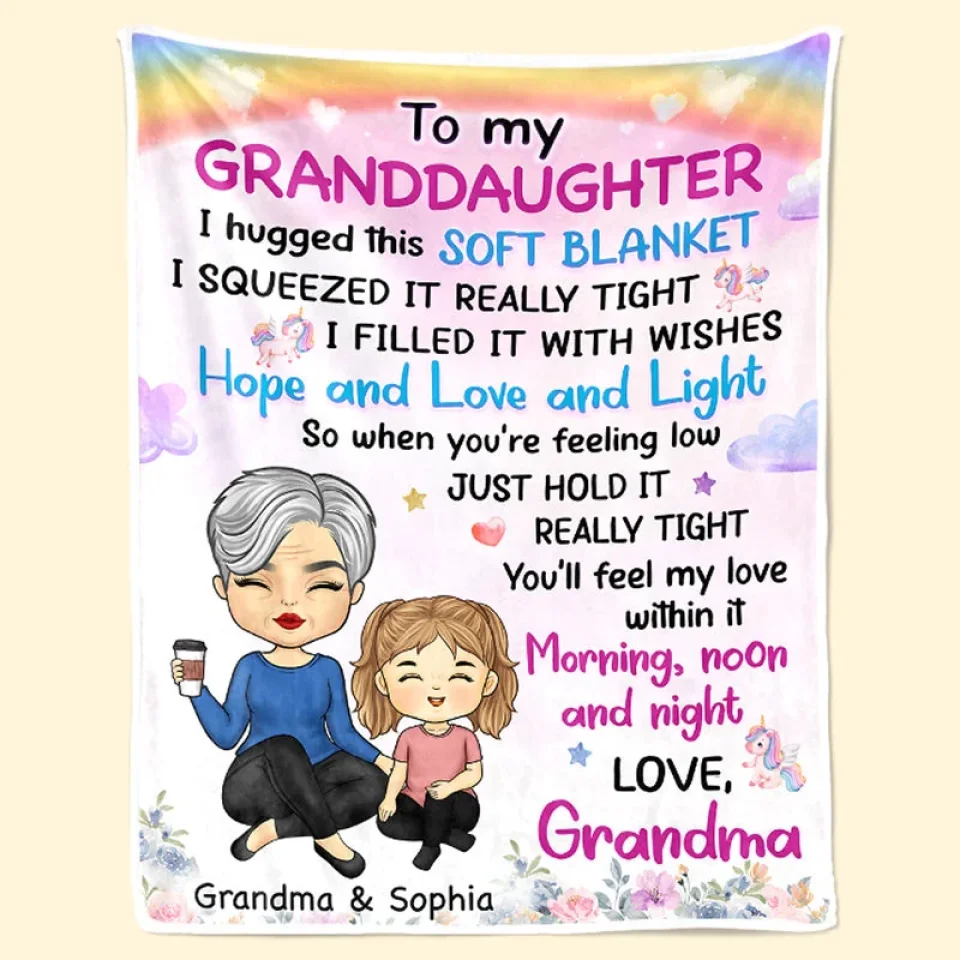 I Love That You're My Grandma - Family Personalized Custom Blanket - Christmas Gift For Grandma, Grandpa, Grandkids - Image 4