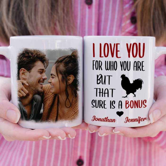 I Love You For Who You Are - Upload Image, Gift For Couples - Personalized Mug - Image 3