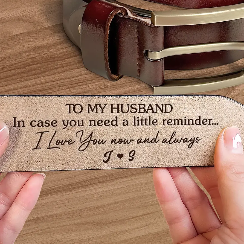 I Love You Now And Always - Couple Personalized Custom Engraved Leather Belt - Gift For Husband Wife, Anniversary - Image 2