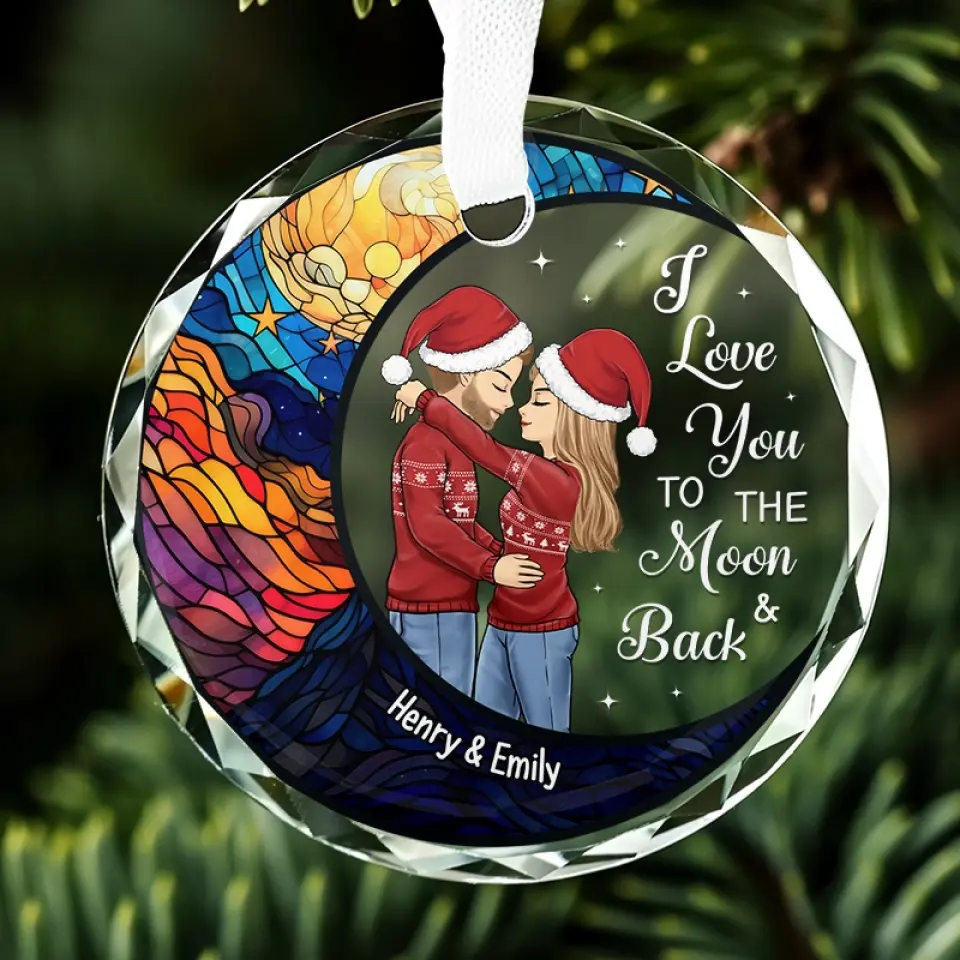 I Love You Today, Tomorrow, Forever - Couple Personalized Custom Circle Glass Ornament - Gift For Husband Wife, Anniversary - Image 5