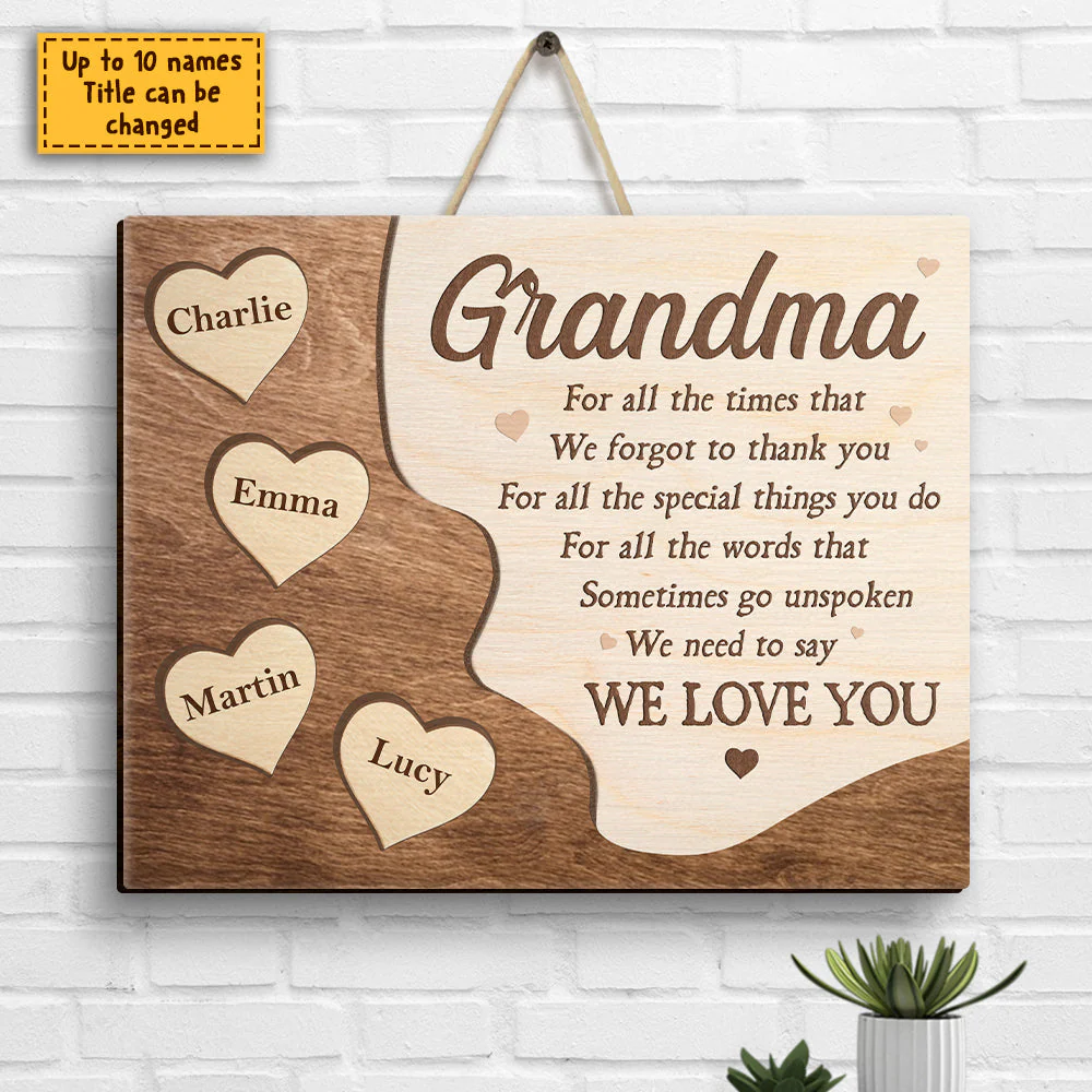 I Need To Say I Love You - Gift For Mom, Grandma - Personalized Shaped Wood Sign - Image 3
