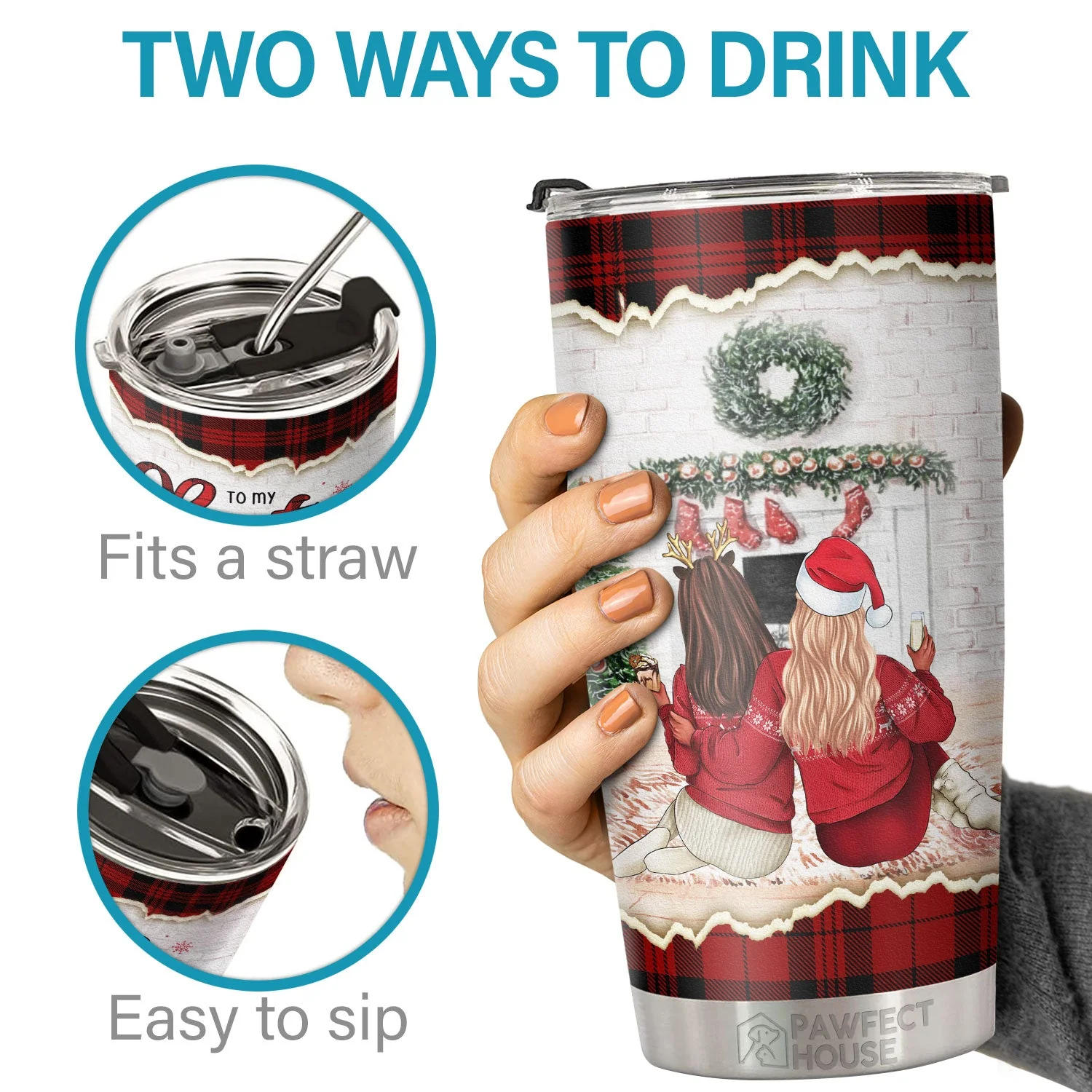 I Promise You Won't Have To Face Problems Alone - Tumbler - Christmas Gift For Family, Couple, Friends, Christmas Decoration, Holiday Gift - Image 3