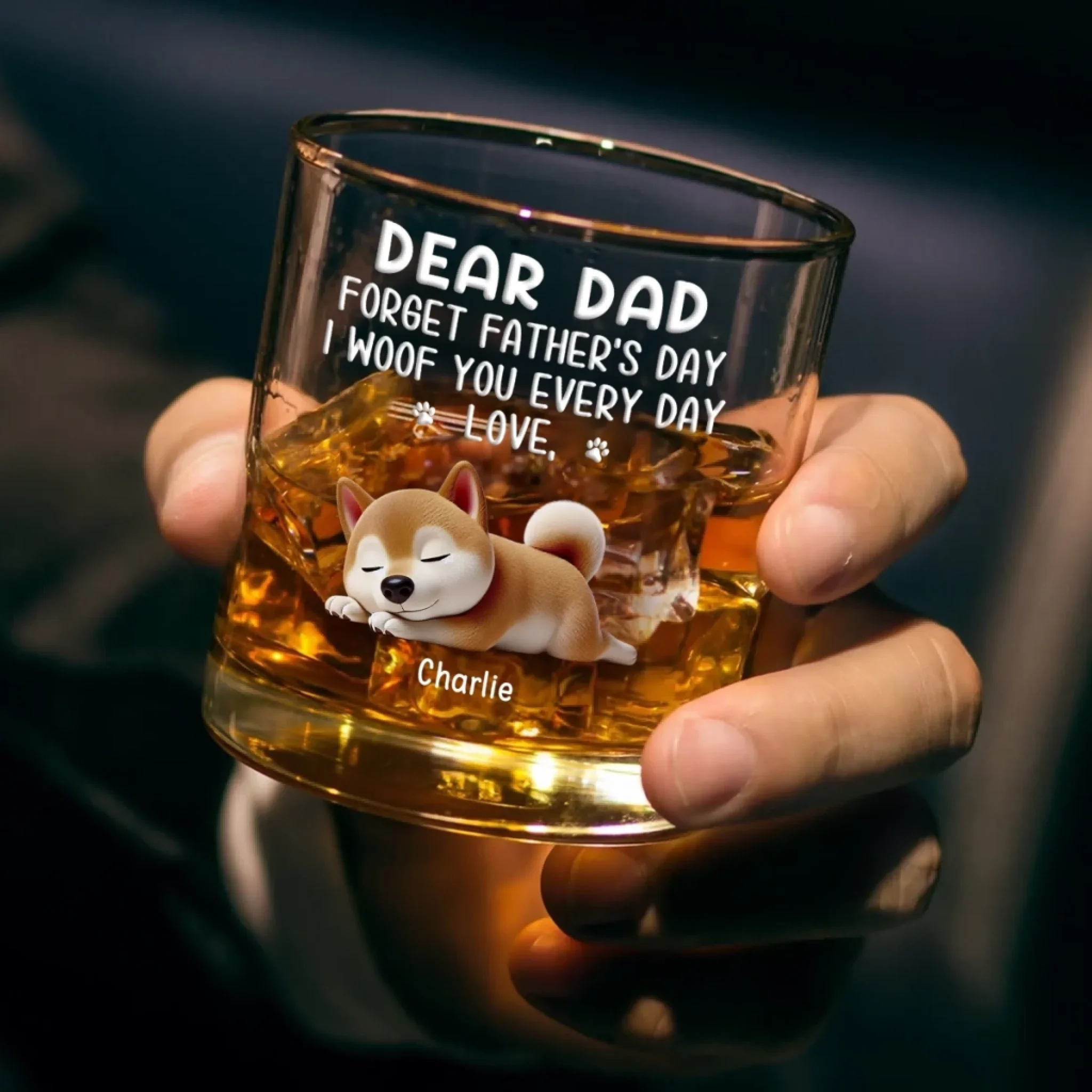 I Wag My Tail For You Every Day, Dad - Dog Personalized Custom Whiskey Glass - Father's Day, Gift For Pet Owners, Pet Lovers - Image 3