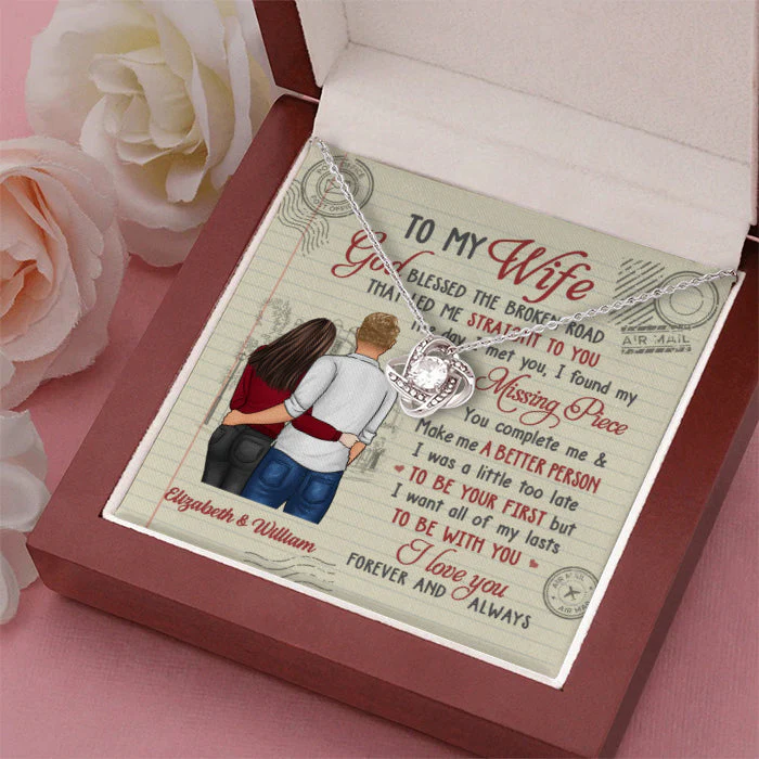 I Want All Of My Lasts To Be With You - Gift For Couples, Personalized Love Knot Necklace - Image 4