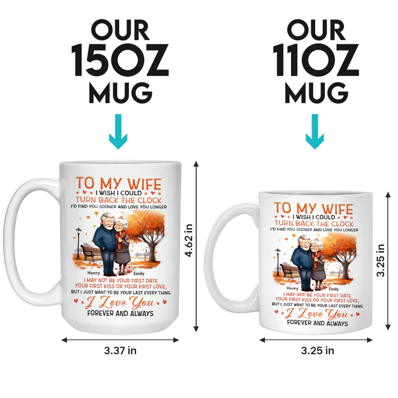 I Wish I Could Turn Back The Clock - Couple Personalized Custom Mug - Autumn Fall Gift For Husband Wife, Anniversary - Image 4