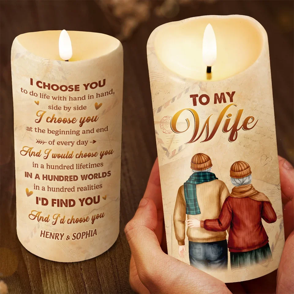 I'd Find You And I'd Choose You - Couple Personalized Custom LED Candle - Gift For Husband Wife, Anniversary - Image 3