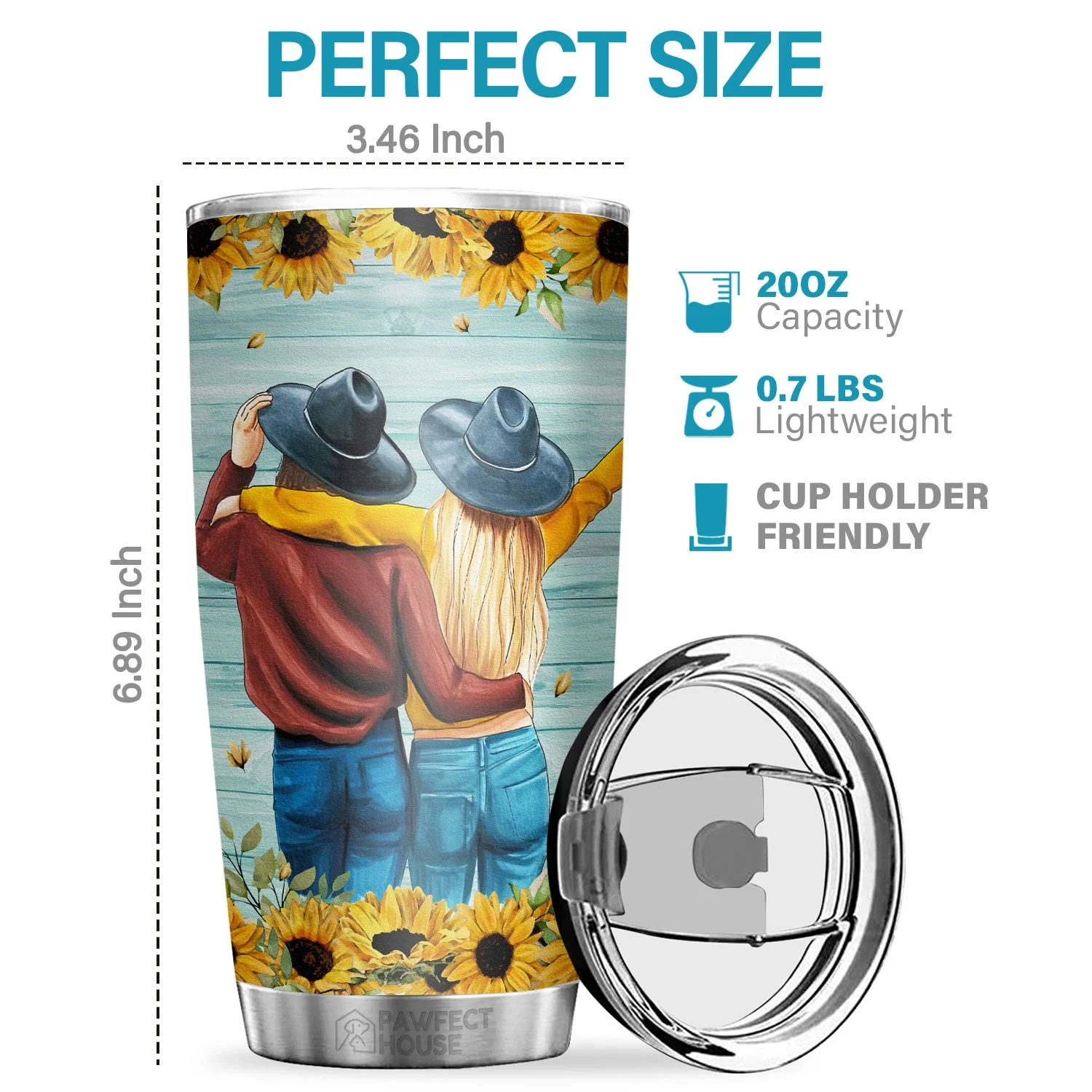 Pawfect House 20oz Tumbler - Thank You For Standing By My Side - Stainless Steel Insulated Tumbler Cute Tumbler For Best Friend Birthday Christmas Best Friends Wedding Matching Couples Stuff For BFF - Image 2