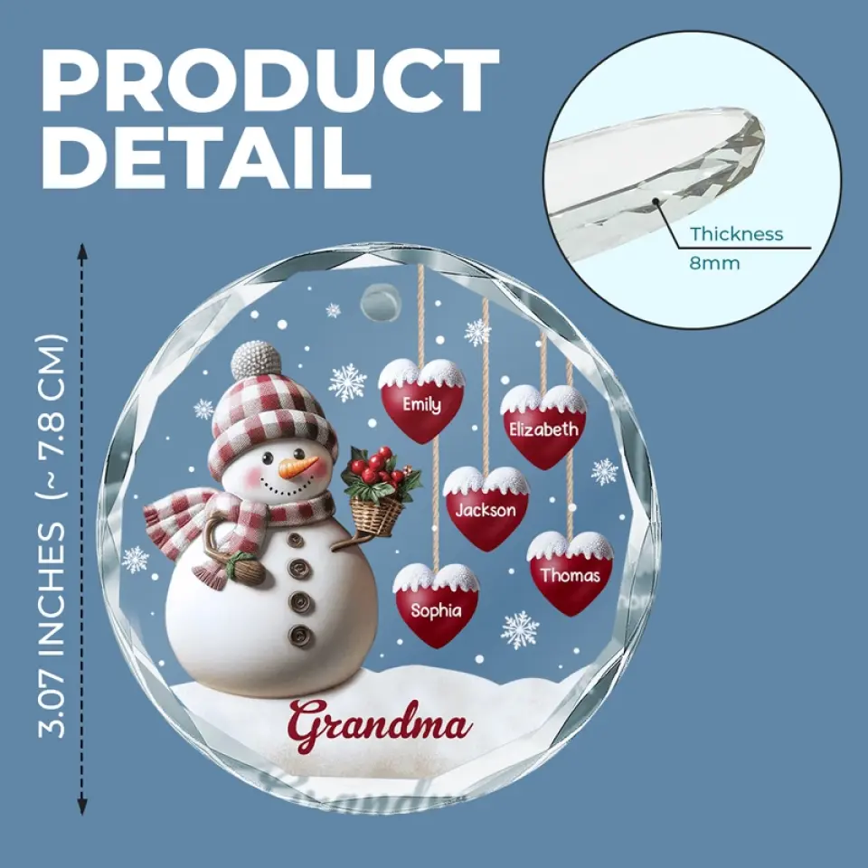 If Nothing Is Going Well, Call Your Grandmother - Family Personalized Custom Circle Glass Ornament - Christmas Gift For Mom, Grandma - Image 4