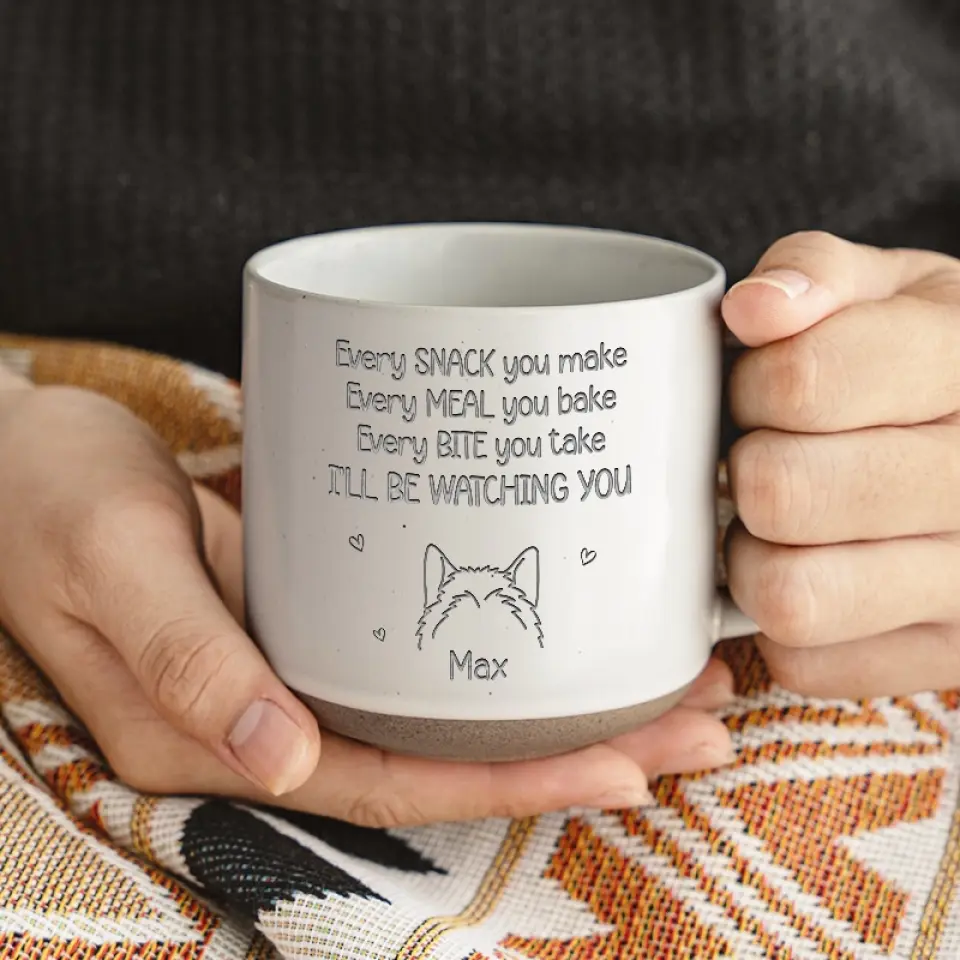 I'll Be Watching You - Dog Personalized Custom Pottery Mug - Gift For Pet Owners, Pet Lovers - Image 3