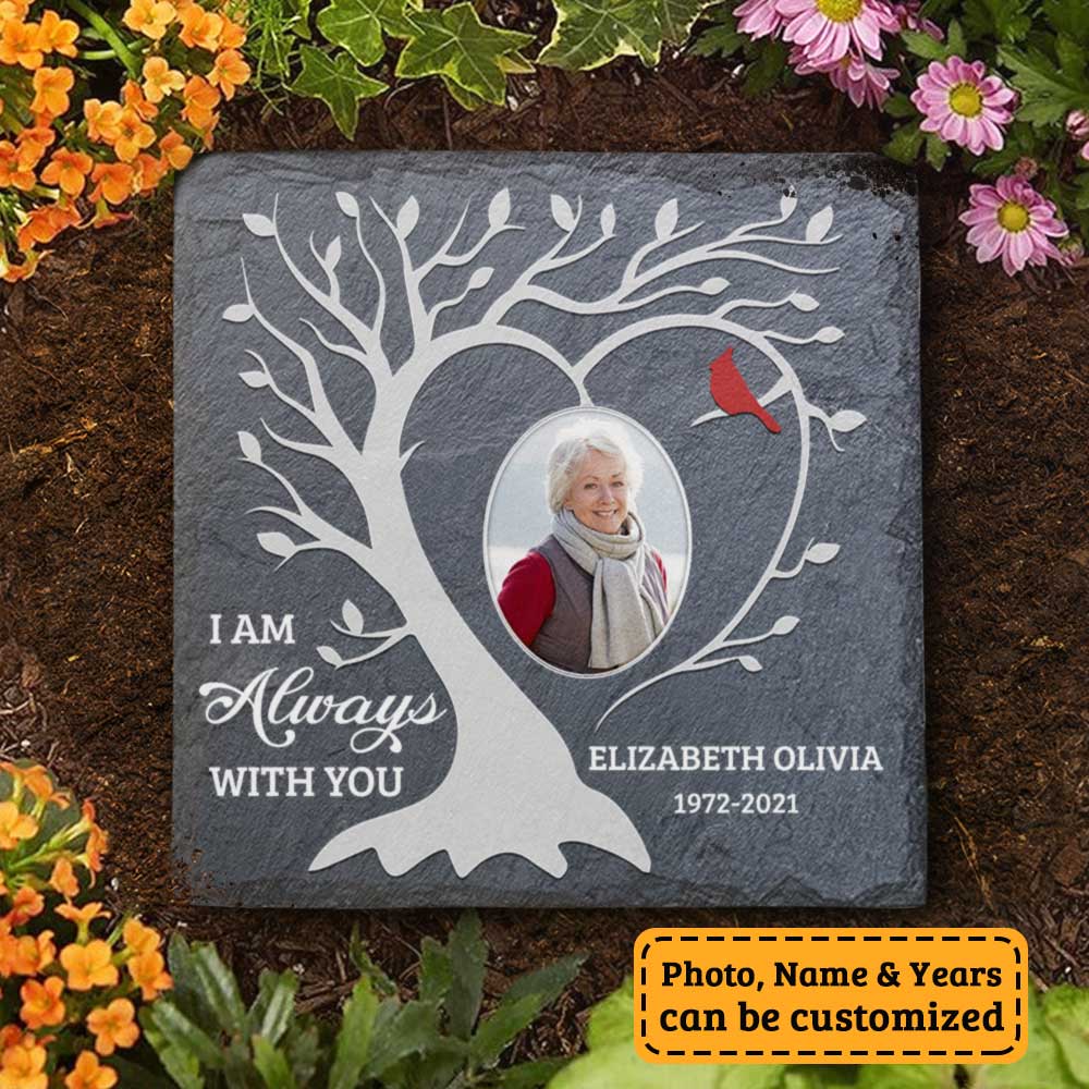 I'm Always With You - Personalized Memorial Stone, Human Grave Marker - Upload Image, Memorial Gift, Sympathy Gift - Image 4