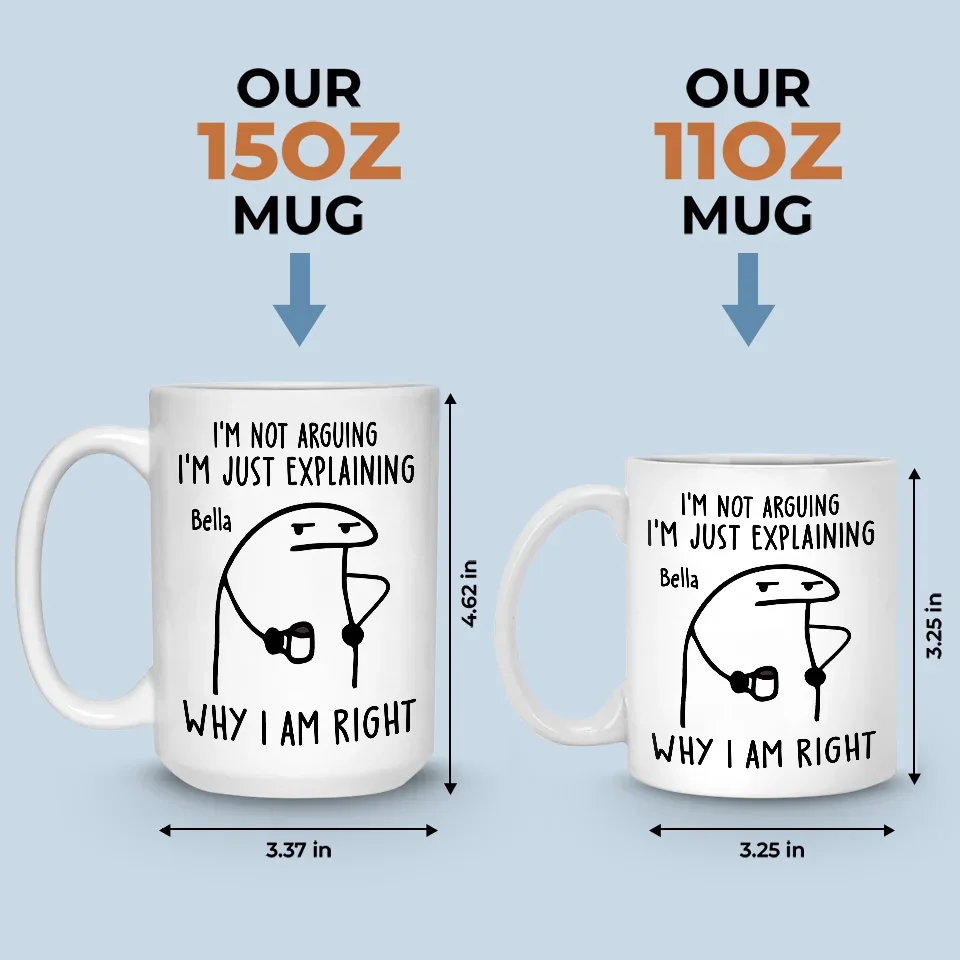 I'm Just Explaining The Reasons I’m Right - Friend Personalized Custom Mug - Christmas Gift, Birthday Gift For Best Friends, Family Members, Coworkers, Yourself - Image 5