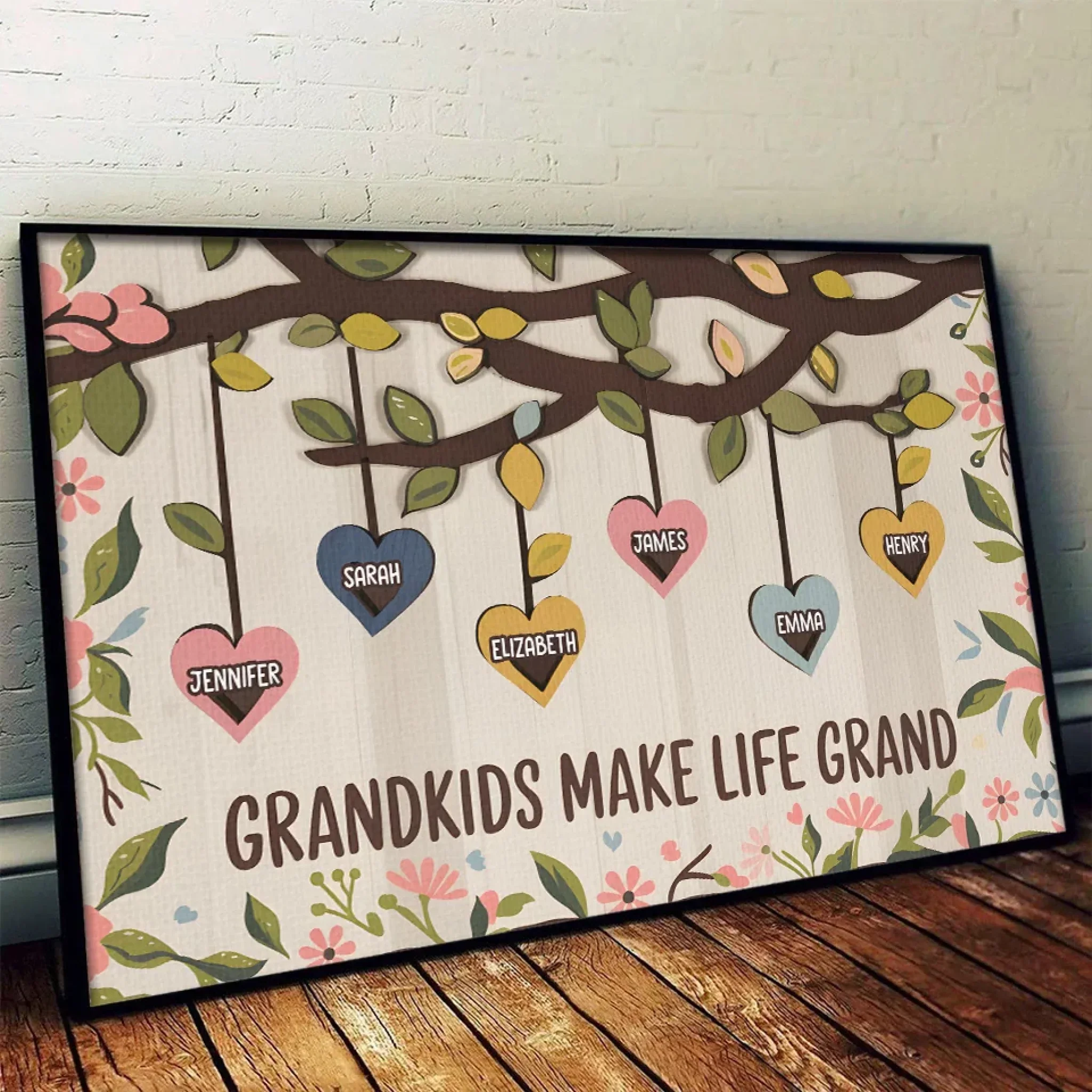 In Every Heart, A Family’s Love - Family Personalized Custom Horizontal Poster - Gift For Mom, Grandma - Image 4
