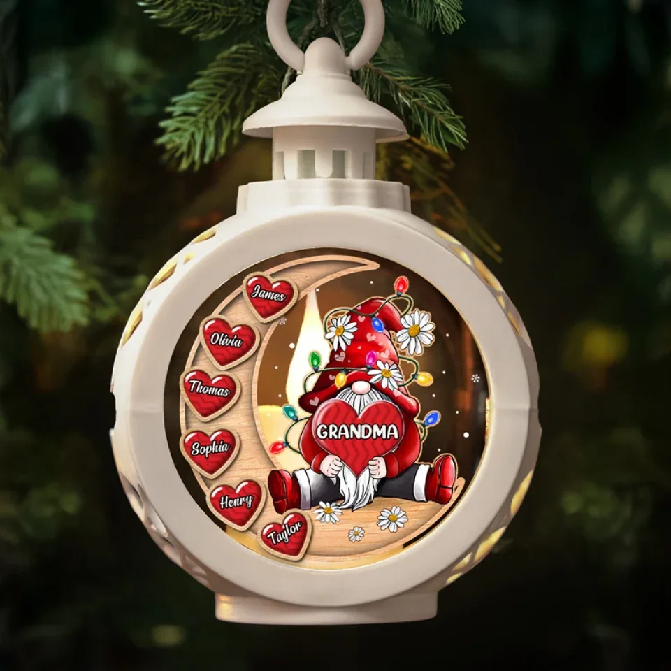 In My Heart, My Grandkids Hold A Special Spot That Never Fades - Family Personalized Custom Candlelight Lantern Ornament - Christmas Gift For Mom, Grandma - Image 5