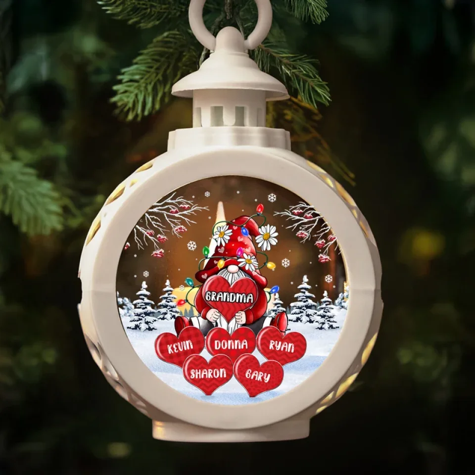 In My Heart, There’s Always Room For My Grandkids - Family Personalized Custom Candlelight Lantern Ornament - Christmas Gift For Mom, Grandma - Image 5