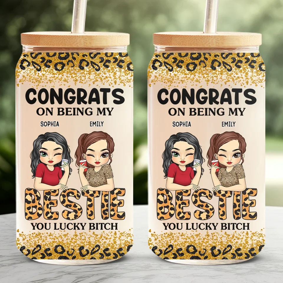 In The Cookie Of Life, Friends Are The Chocolate Chips - Bestie Personalized Custom Glass Cup, Iced Coffee Cup - Gift For Best Friends, BFF, Sisters - Image 3