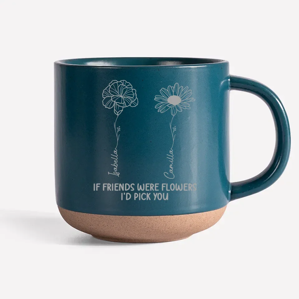 In The Field Of Friendship, You Are The Rarest Flower - Bestie Personalized Custom Pottery Mug - Gift For Best Friends, BFF, Sisters - Image 2