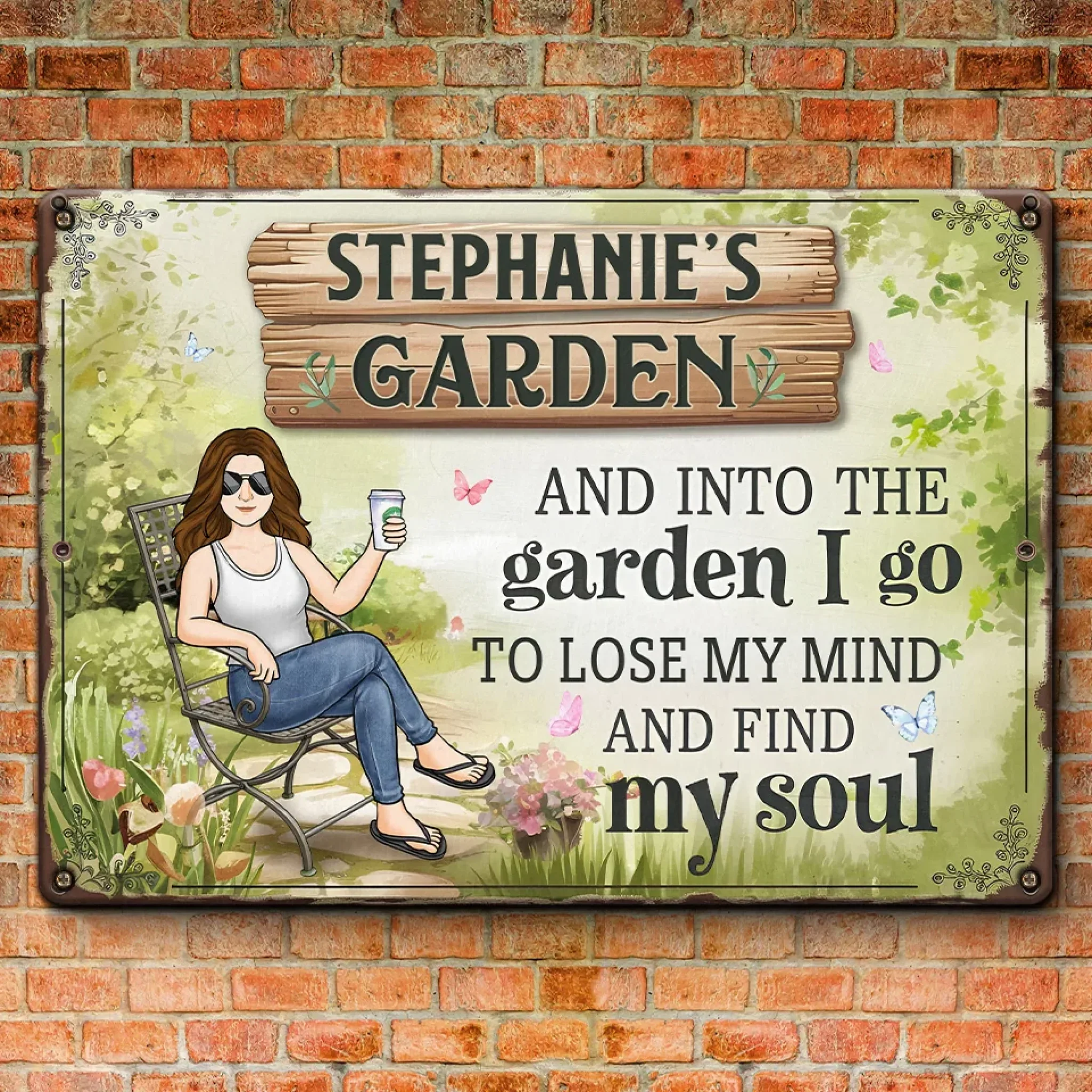 In The Garden, My Mind Rests And My Soul Awakens - Family Personalized Custom Home Decor Metal Sign - Gift For Yourself, Best Friends, Siblings, Family Members - Image 3