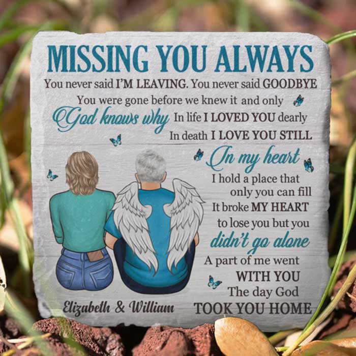 It Broke My Heart To Lose You, But A Part Of Me Went With You - Personalized Memorial Stone, Human Grave Marker - Memorial Gift, Sympathy Gift - Image 2