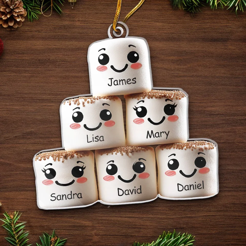 It's A Marshmallow World In The Winter - Family Personalized Custom Ornament - Acrylic Custom Shaped - Christmas Gift For Family Members - Image 5