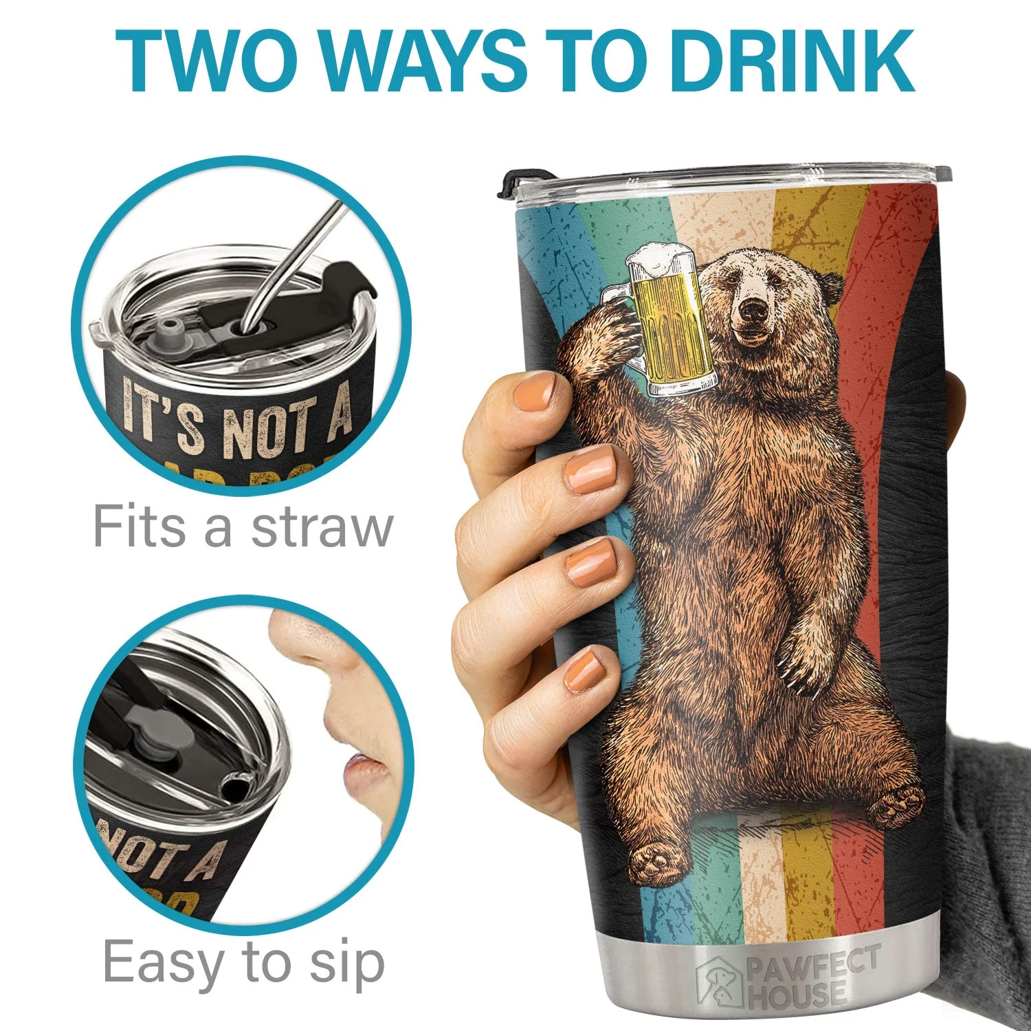 It's Not A Dad Bod, It's A Father Figure - Tumbler - To My Dad, Gift For Dad, Dad Gift From Daughter And Son, Birthday Gift For Dad - Image 3