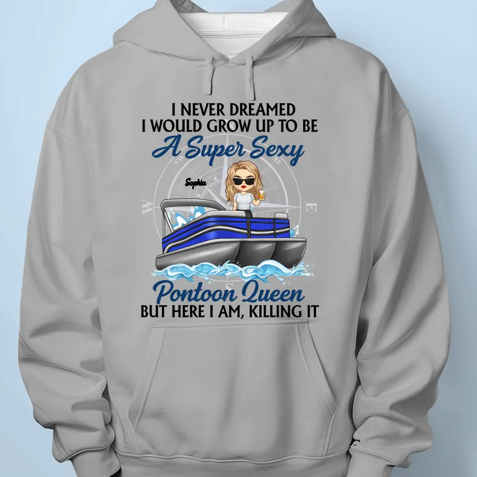 It's Pontoon Time - Family Personalized Custom Unisex T-shirt, Hoodie, Sweatshirt - Gift For Family Members, Pontoon Lovers - Image 5