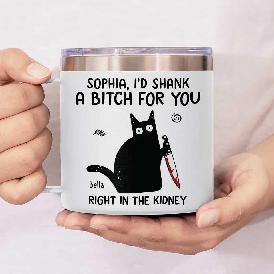 I've Got Your Back, No Matter What - Funny Personalized Custom 14oz Stainless Steel Tumbler With Handle - Christmas Gift For Best Friends, Sisters, Family Members, Coworkers - Image 7