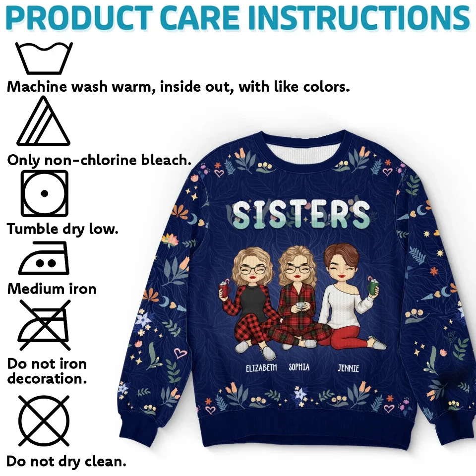 Jingle Ladies Rock - Bestie Personalized Custom Ugly Sweatshirt - Unisex Wool Jumper - Christmas Gift For Best Friends, BFF, Sisters - Image 5