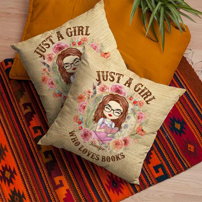 Just A Girl That Loves Books - Personalized Pillow (Insert Included) - Image 3