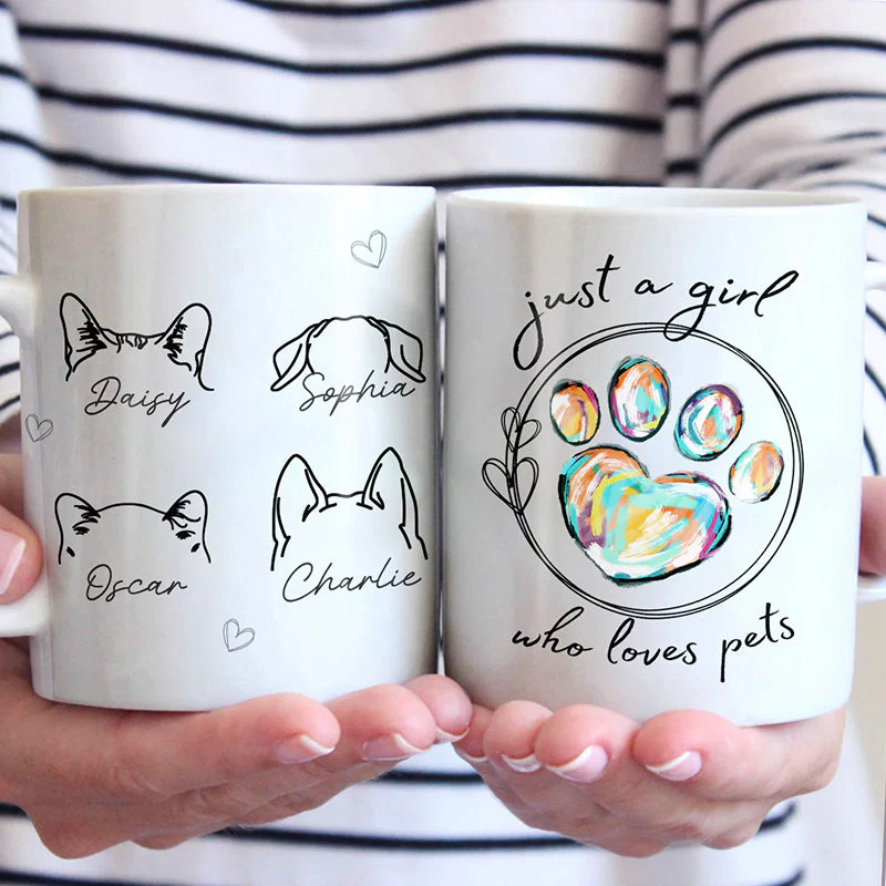 Just A Girl Who Loves Pets - Dog & Cat Personalized Custom Mug - Gift For Pet Owners, Pet Lovers - Image 2