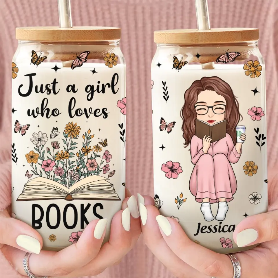 Just One More Chapter - Personalized Custom Glass Cup, Iced Coffee Cup - Gift For Book Lovers - Image 3