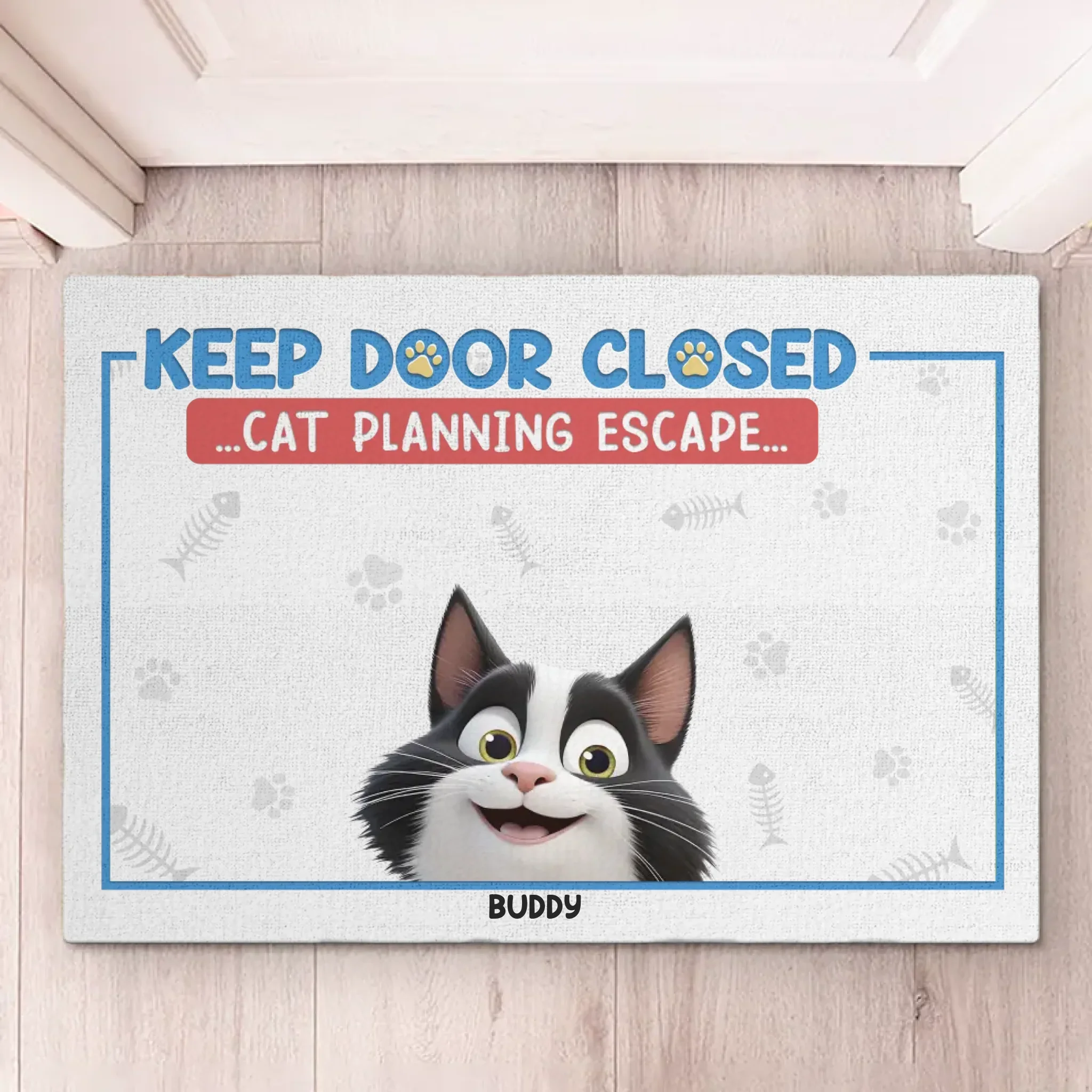 Keep Door Closed, Cat Thinks It’s A Secret Mission		 - Cat Personalized Custom Home Decor Decorative Mat - House Warming Gift For Pet Owners, Pet Lovers - Image 5