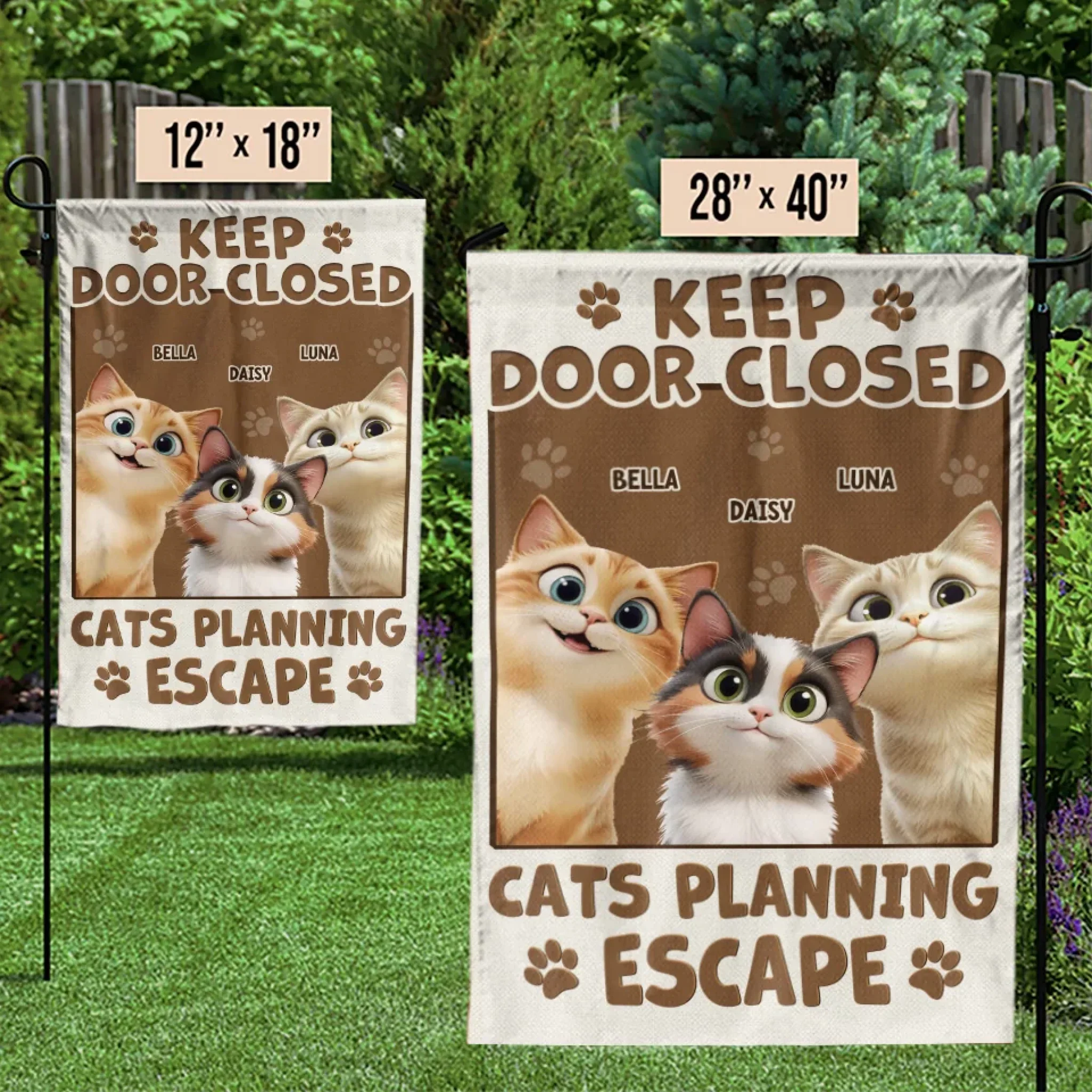 Keep Door Closed, Cat’s Got Escape Plans - Cat Personalized Custom Flag - Gift For Pet Owners, Pet Lovers - Image 3