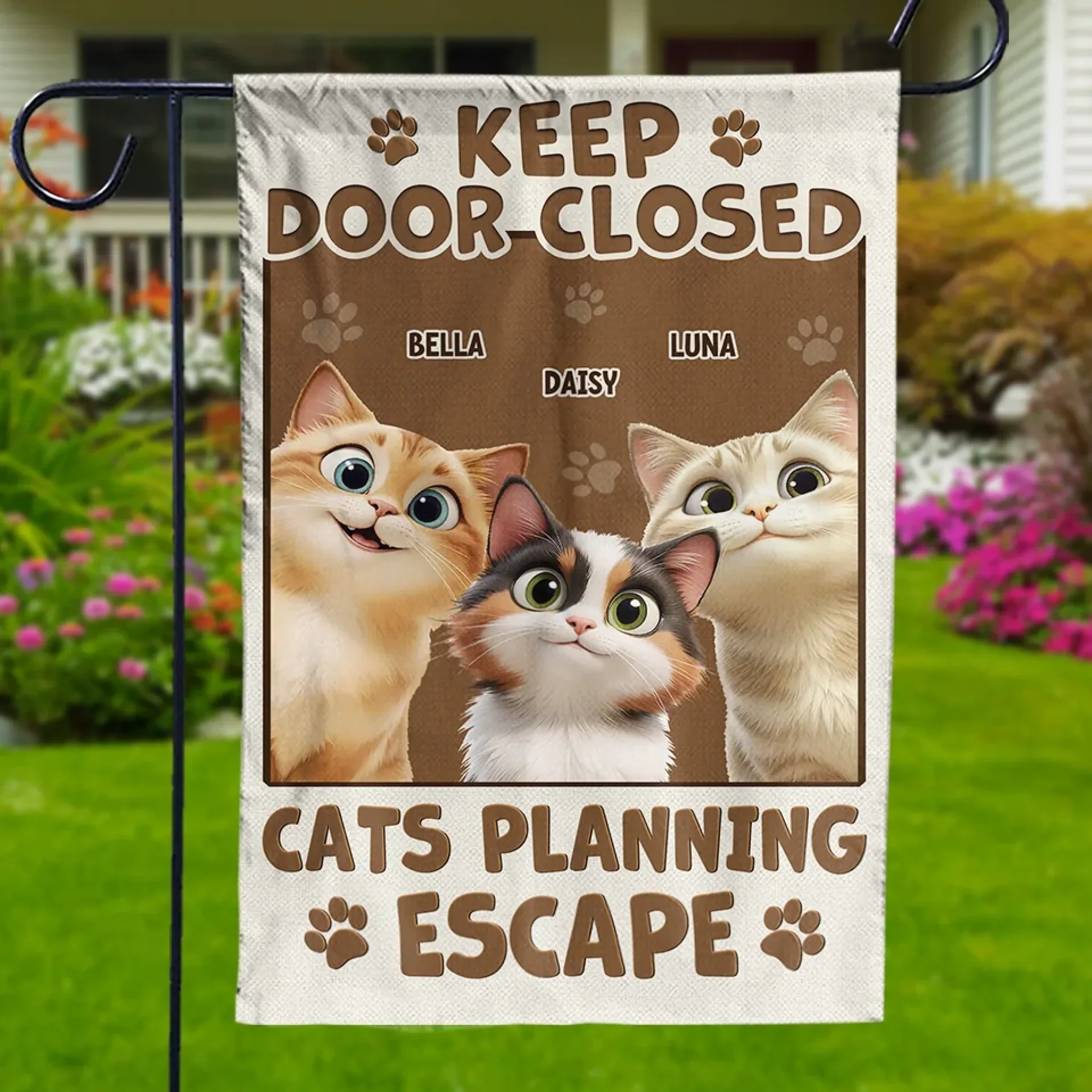 Keep Door Closed, Cat’s Got Escape Plans - Cat Personalized Custom Flag - Gift For Pet Owners, Pet Lovers - Image 4