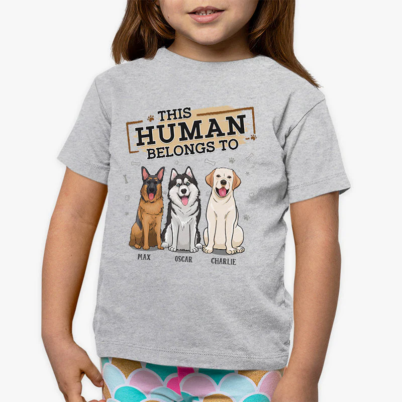 Kid Belongs To Me - Dog Personalized Custom Kid T-shirt - Gift For Kid, Pet Owners, Pet Lovers - Image 3