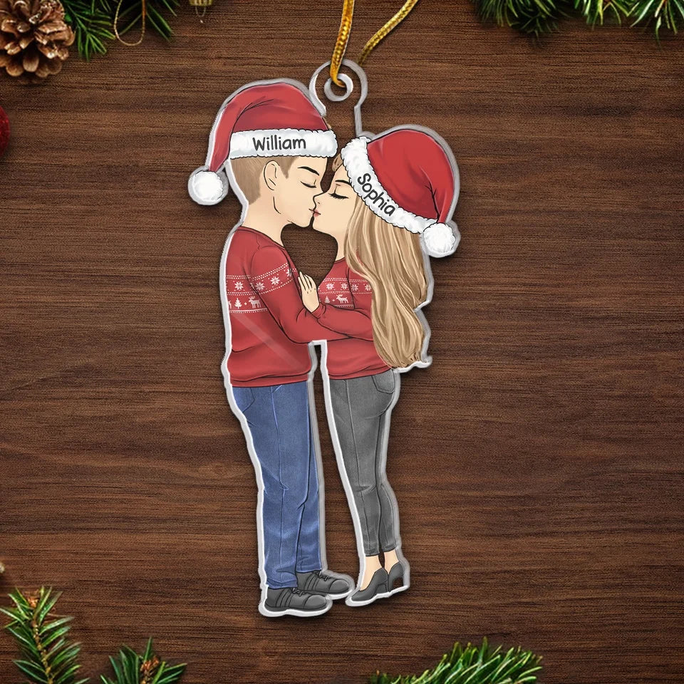 Kisses Are The Best Christmas Gift - Couple Personalized Custom Ornament - Acrylic Custom Shaped - Christmas Gift For Husband Wife, Anniversary - Image 5
