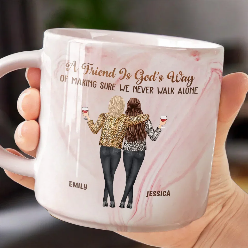 Laughter Is Louder With You - Bestie Personalized Custom Marble Mug - Gift For Best Friends, BFF, Sisters