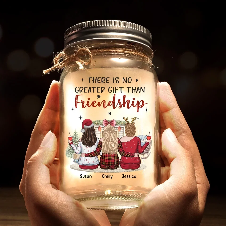 Let Friends Warm Your Heart This Christmas - Bestie Personalized Custom Mason Jar Light - Christmas Gift For Best Friends, BFF, Sisters - Image 6