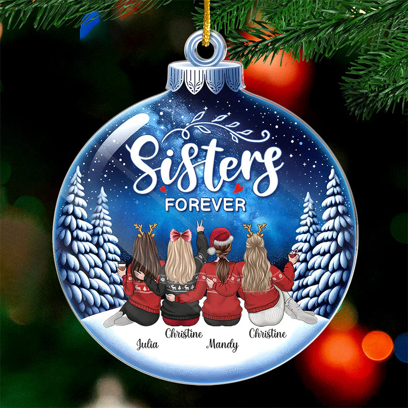Let's Be Friends Forever - Bestie Personalized Custom Ornament - Acrylic Snowball Shaped - Christmas Gift For Best Friends, BFF, Sisters - Image 2