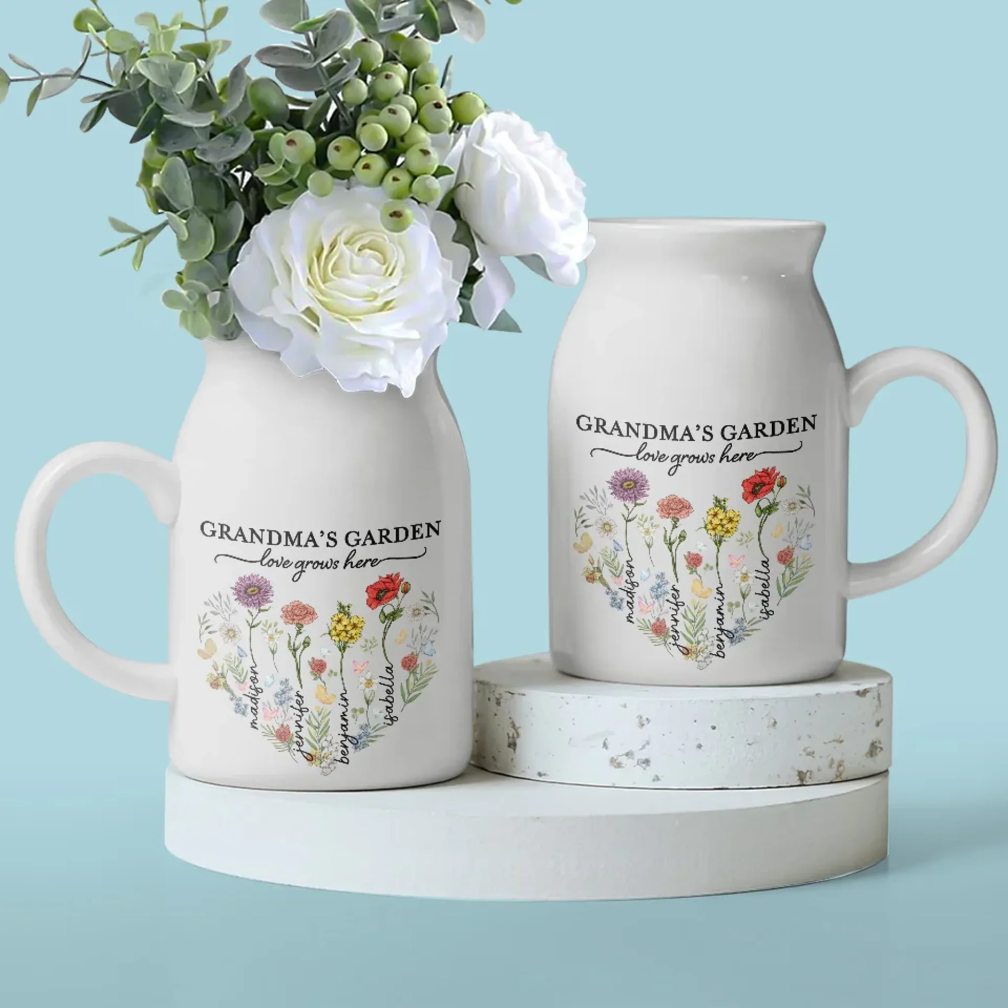 Life Doesn't Come With A Manual, It Comes With A Mother - Family Personalized Custom Home Decor Flower Vase - House Warming Gift For Mom, Grandma - Image 5