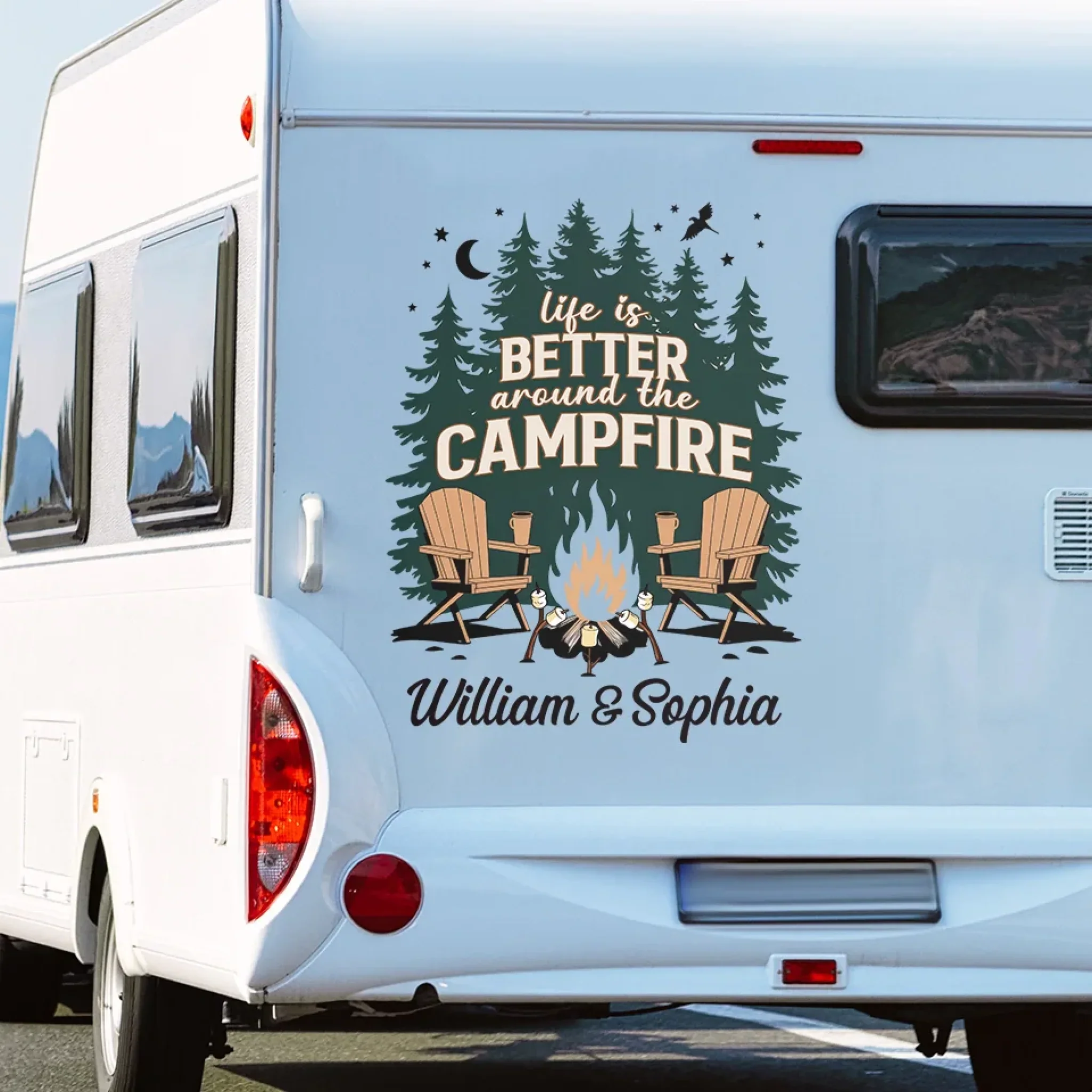 Life Is Better Around The Campfire - Camping Personalized Custom RV Decal - Gift For Yourself, Best Friends, Siblings, Family Members, Camping Lovers - Image 4
