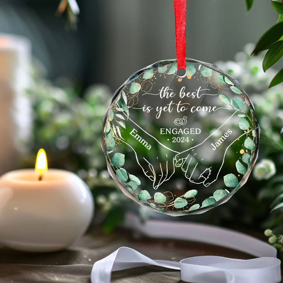 Life Is Better When We Grow Old Together - Couple Personalized Custom Circle Glass Ornament - Christmas Gift For Husband Wife, Anniversary - Image 5