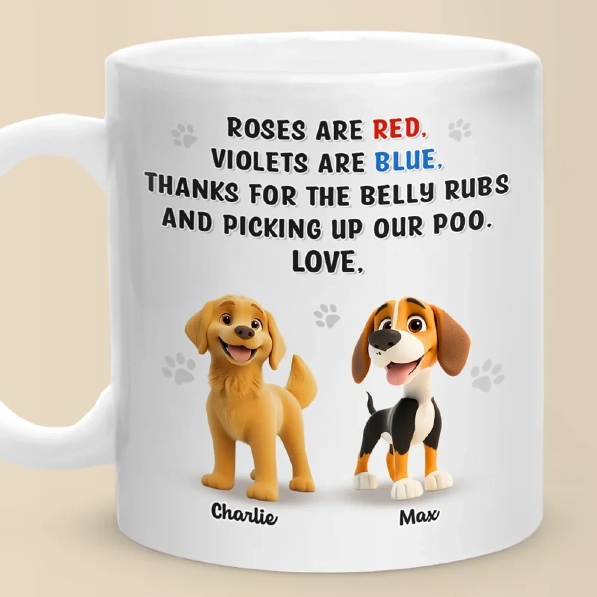 Life’s Better With Muddy Paws - Dog Personalized Custom Mug - Gift For Pet Owners, Pet Lovers