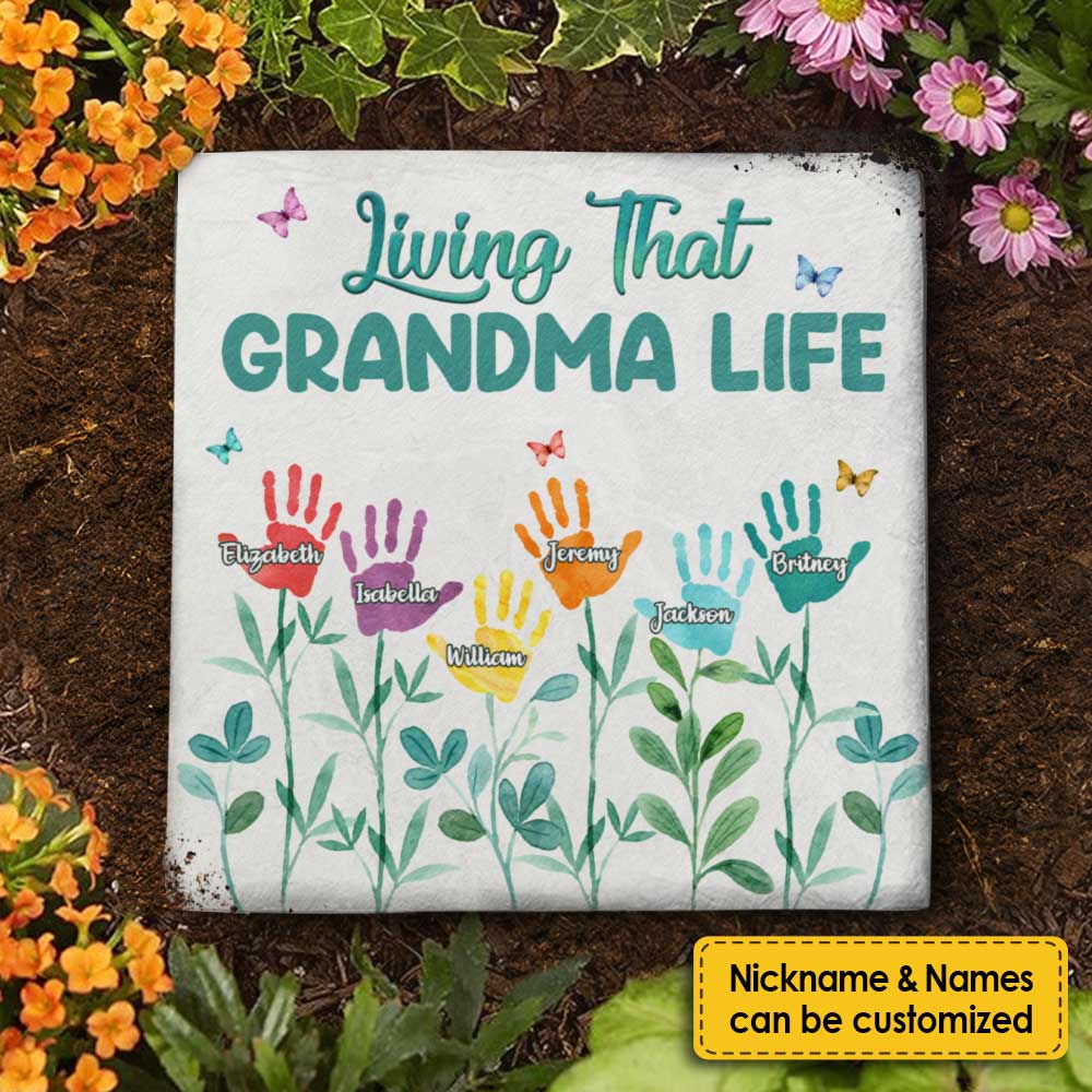 Living That Grandma Life - Personalized Garden Stone - Gift For Grandma, Grandparents - Image 3