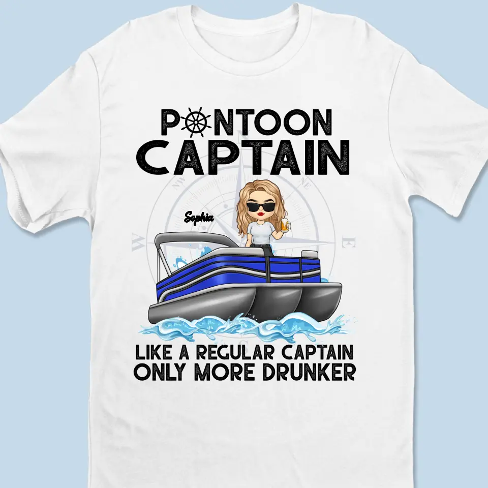 Living The Pontoon Dream - Family Personalized Custom Unisex T-shirt, Hoodie, Sweatshirt - Gift For Family Members, Pontoon Lovers - Image 2