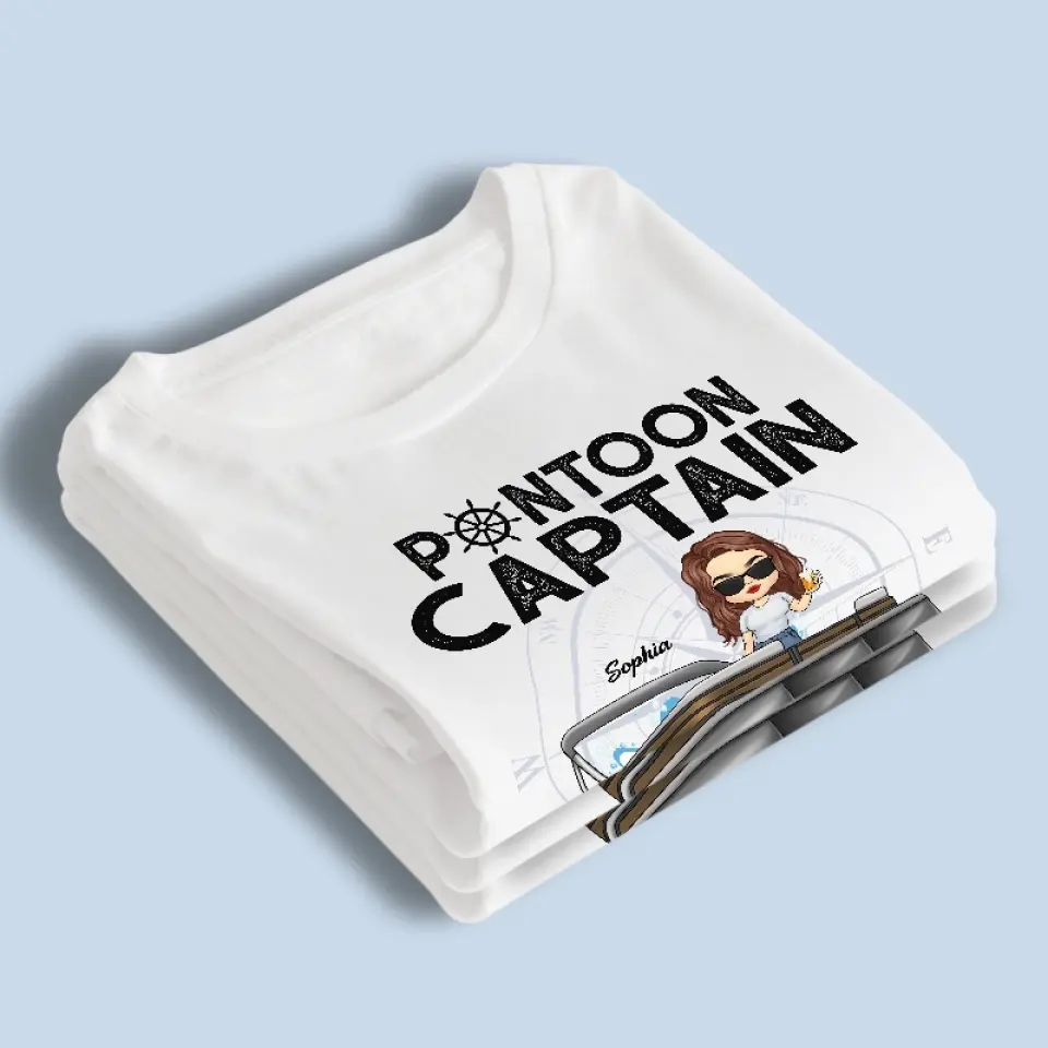 Living The Pontoon Dream - Family Personalized Custom Unisex T-shirt, Hoodie, Sweatshirt - Gift For Family Members, Pontoon Lovers - Image 4
