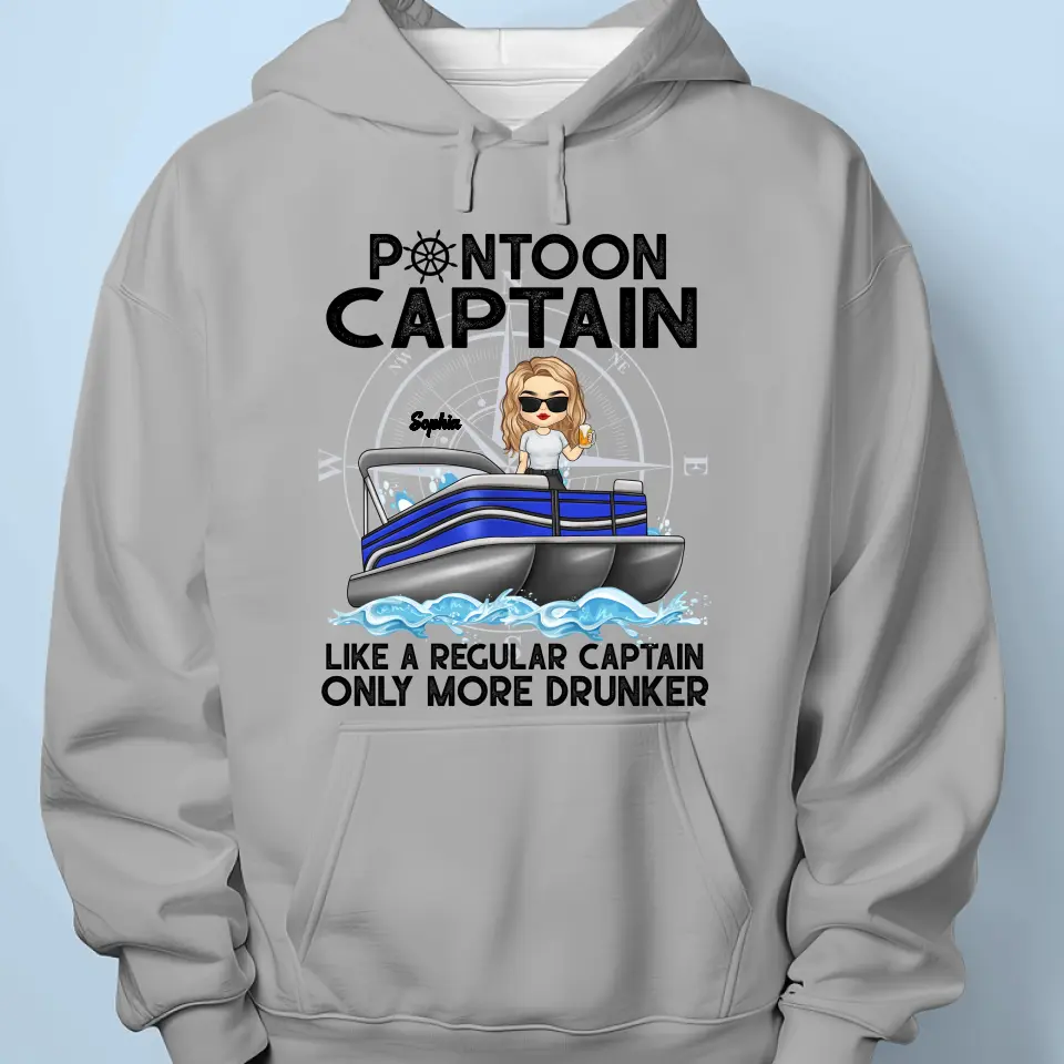 Living The Pontoon Dream - Family Personalized Custom Unisex T-shirt, Hoodie, Sweatshirt - Gift For Family Members, Pontoon Lovers - Image 5