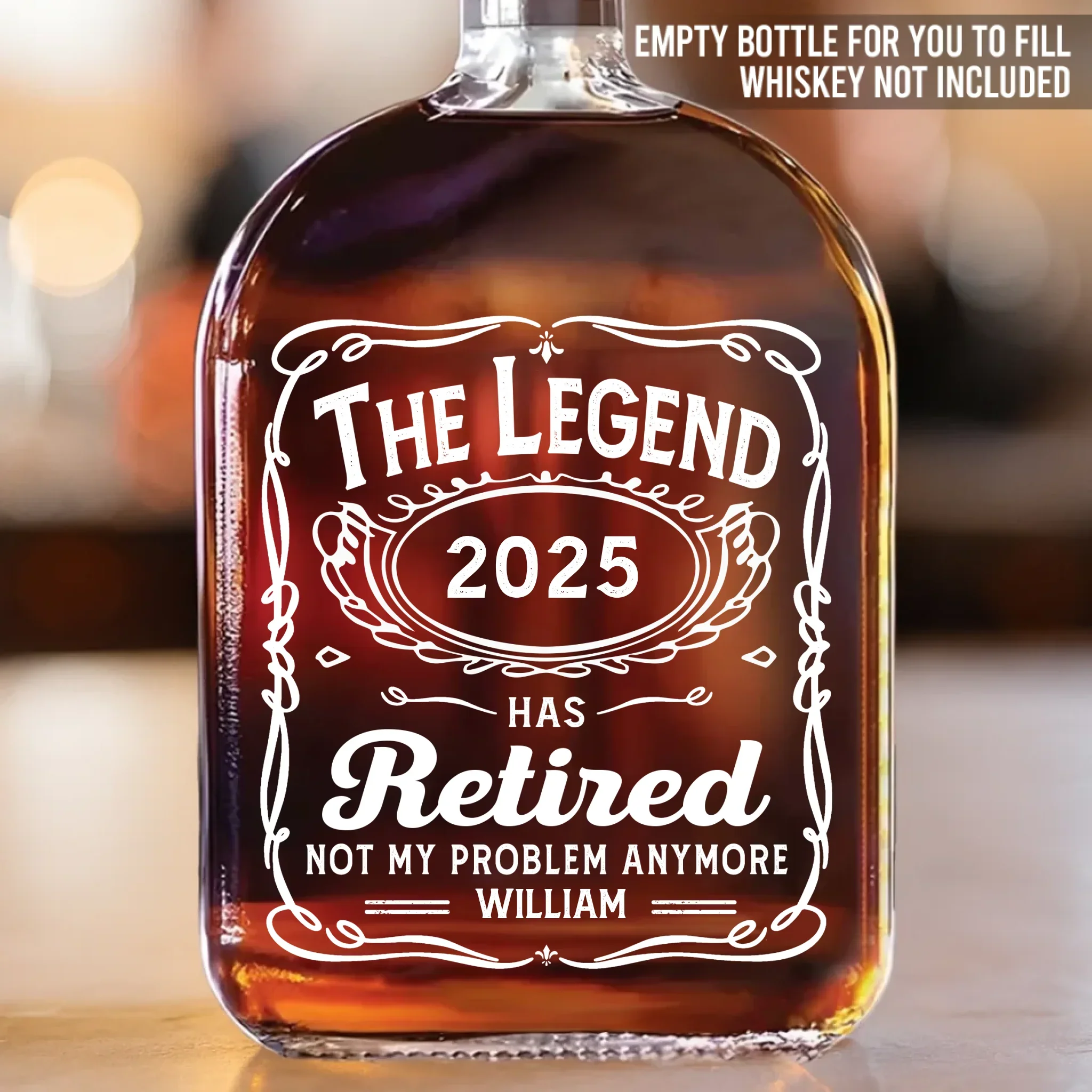 Living The Retired Life - Coworker Personalized Custom Whiskey Bottle - Appreciation, Retirement Gift For Coworkers, Work Friends, Colleagues - Image 2